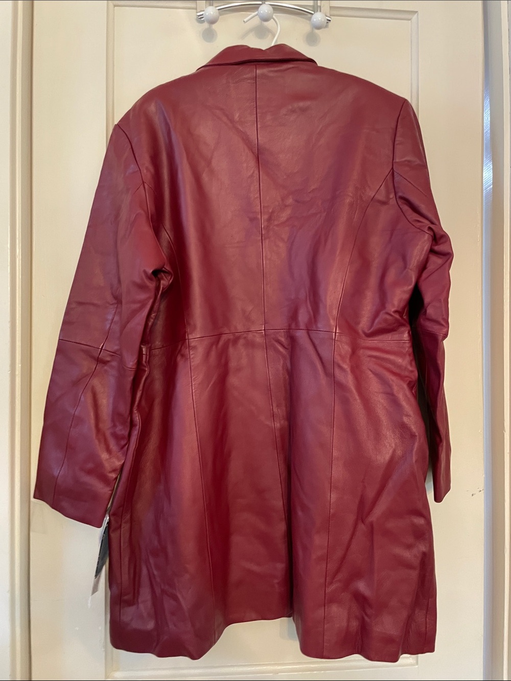 Excelled Vintage with Tags Classic Burgundy Leather Long Jacket - Picture 7 of 7